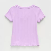 Thereabouts Little & Big Kid Girls V Neck Short Sleeve T-Shirt