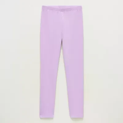 Thereabouts Solid Little & Big Kid Girls Knit Full Length Leggings