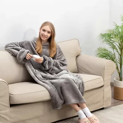 Sweet Home Collection Oversized Wearable Adult Blanket With Sleeves And Hood