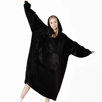 Sweet Home Collection Oversized Wearable Adult Blanket With Sleeves And Hood