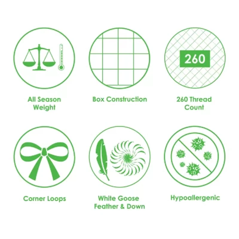 Canadian Down & Feather Company White Goose Duvet, All Season Weight Hypoallergenic Comforter