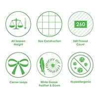 Canadian Down & Feather Company White Goose Duvet, All Season Weight Hypoallergenic Comforter