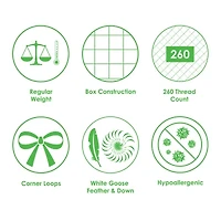 Canadian Down & Feather Company White Goose Duvet, Regular Weight Hypoallergenic Comforter