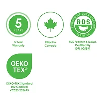 Canadian Down & Feather Company White Goose Duvet, Regular Weight Hypoallergenic Comforter