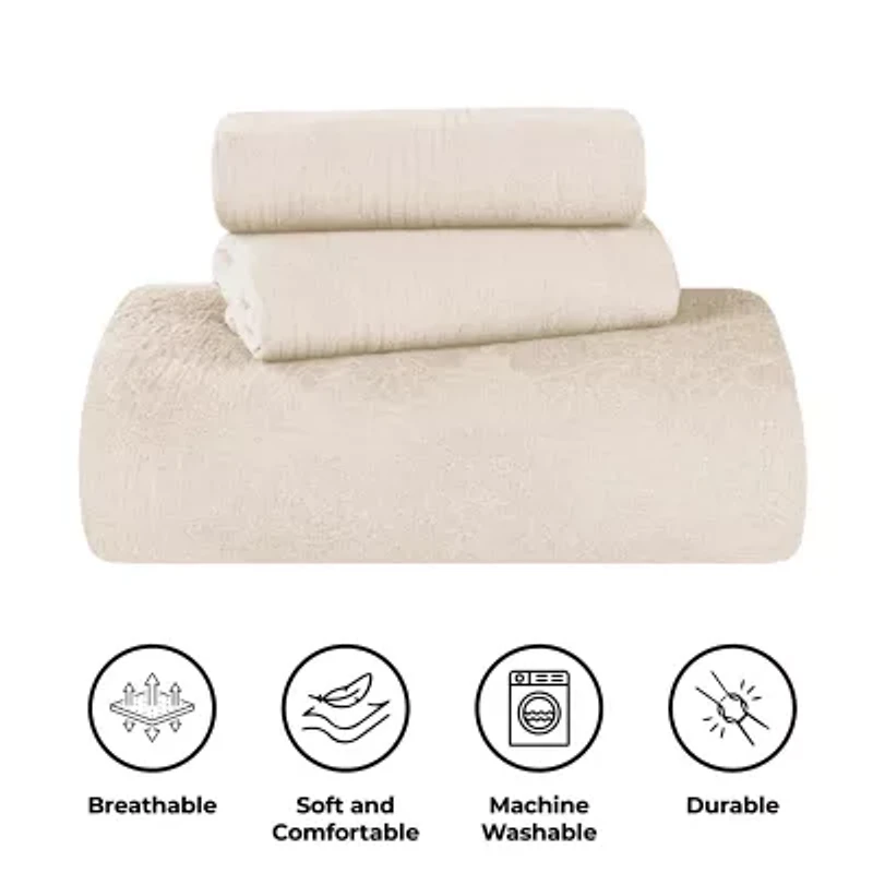 SUPERIOR® Victory Medallion Matelasse Traditional Floral Bedspread