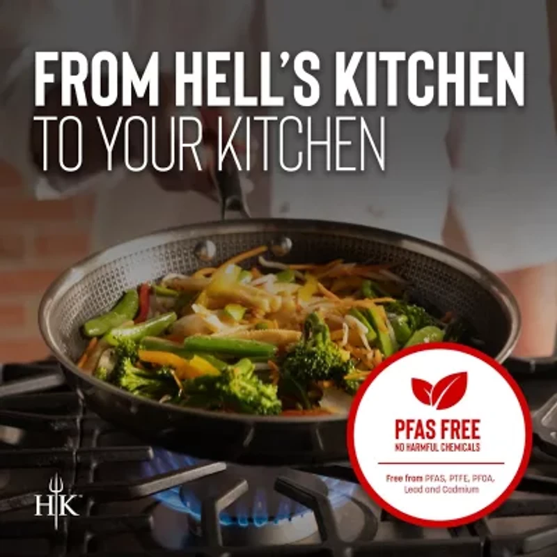 Hell's Kitchen Hybrid Stainless Steel 12" Wok