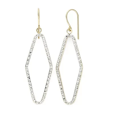 Diamond Fascination™ 14K Yellow Gold Open Geometric Drop Earrings