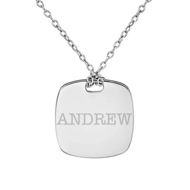 Personalized Sterling Silver 16mm Name Pendant Necklace