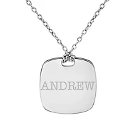 Personalized Sterling Silver 16mm Name Pendant Necklace