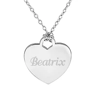 Personalized Sterling Silver Name Heart Pendant Necklace