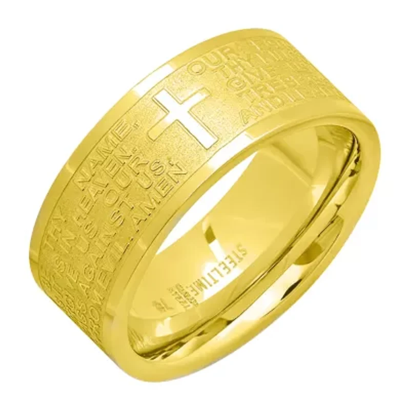 Steeltime Mens 6MM 18K Gold Stainless Steel Band