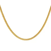 Steeltime Mens 18K Gold Over Stainless Steel Hypoallergenic 24 Inch Wheat Chain Necklace