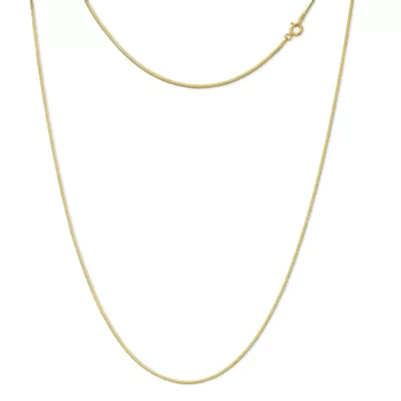 Made in Italy Womens 24K Gold Over Silver Sterling Silver Inch Box Chain Necklace