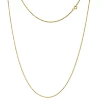 Made in Italy Womens 24K Gold Over Silver Sterling Silver Inch Box Chain Necklace