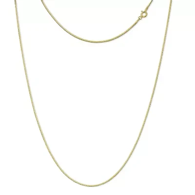 Made Italy Womens 24K Gold Over Silver Sterling 30 Inch Snake Chain Necklace