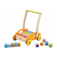 Classic Toys Classic Toy Wooden Baby Walker With Blocks Building Blocks