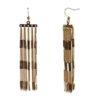 Bold Elements Chain Womens Drop Earrings