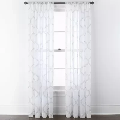 Home Expressions Crushed Voile Rod Pocket Sheer Single Curtain Panel