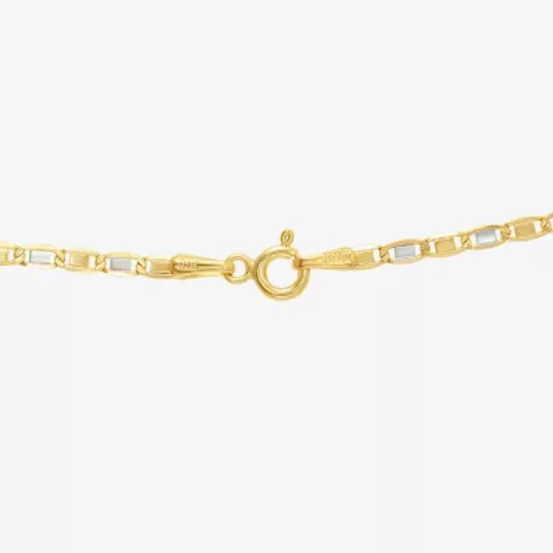 Unisex Adult 14K Two Tone Gold 20 Inch Valentino Chain Necklace