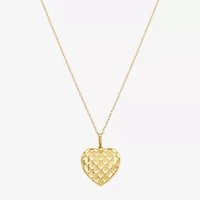 Womens 10K Gold Heart 18 Inch Pendant Necklace