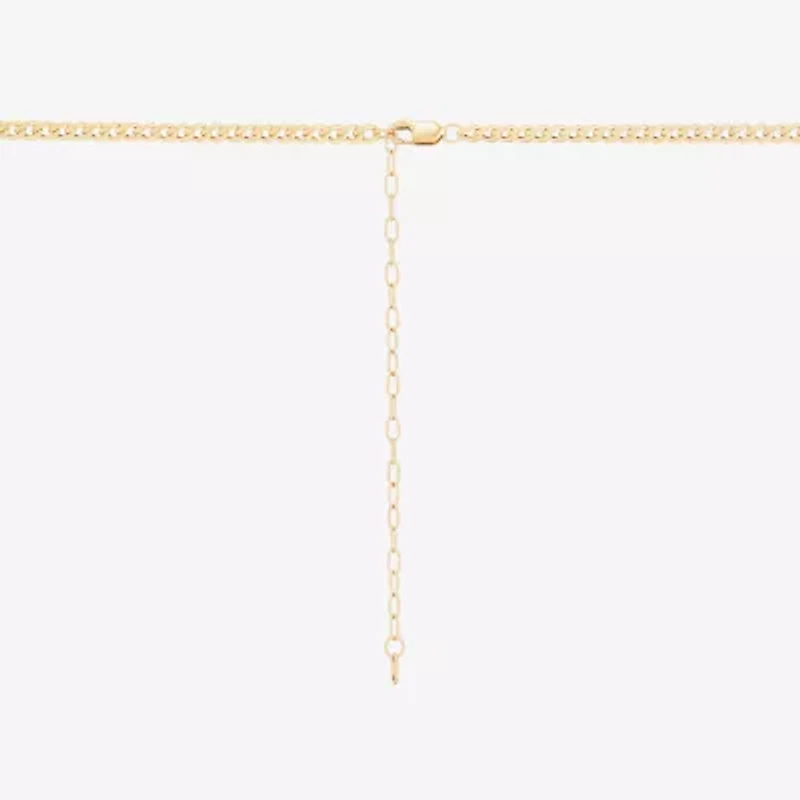 Gold Addiction Womens White Cubic Zirconia 10K Gold Heart 18 Inch Pendant Necklace