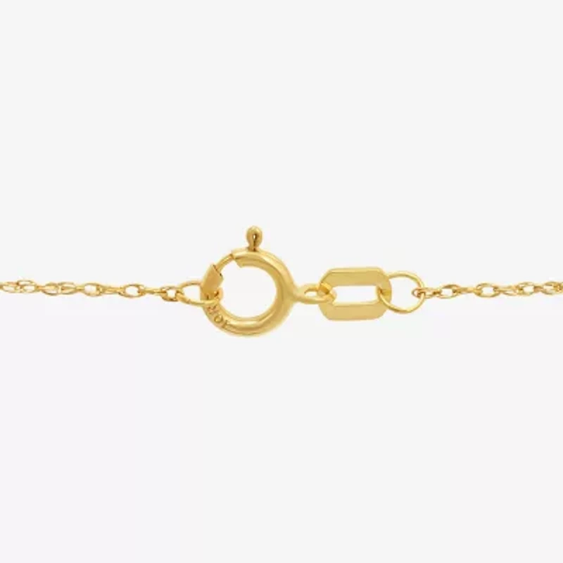 Womens 10K Gold Hamsa 18 Inch Pendant Necklace