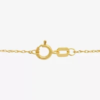 Womens 10K Gold Hamsa 18 Inch Pendant Necklace