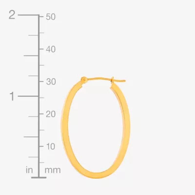 Womens 10K Gold 22mm Round Hoop Earrings