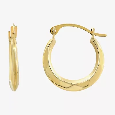 Womens 10K Gold 16mm Round Hoop Earrings