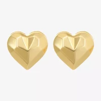 14K Gold 10.9mm Heart Stud Earrings