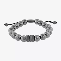 Mens Genuine Gray Hematite Beaded Bracelet