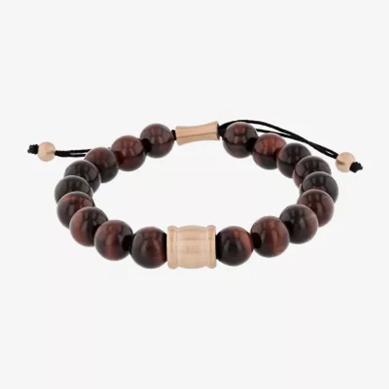 Mens Genuine Red Tiger's Eye Beaded Bracelet