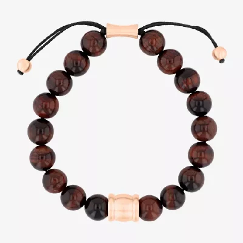 Mens Genuine Red Tiger's Eye Beaded Bracelet