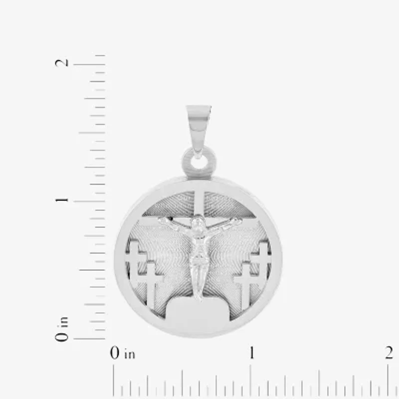 Mens Stainless Steel Round 24 Inch Pendant Necklace