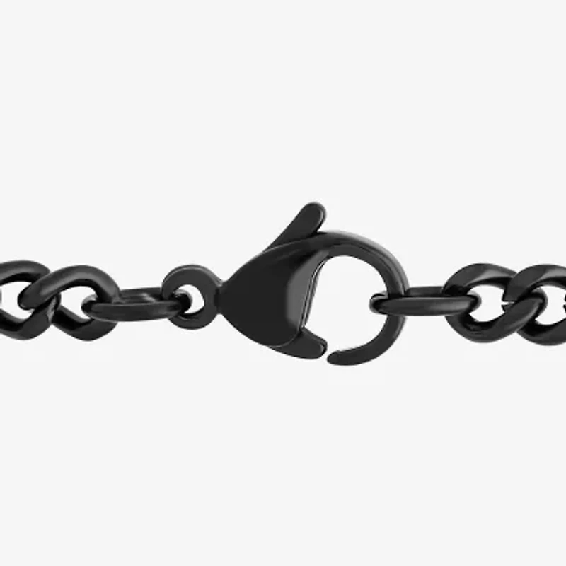 Mens Stainless Steel Dog Tag 24 Inch Pendant Necklace