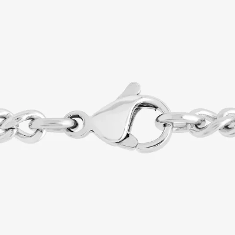 Mens Stainless Steel Circle 24 Inch Pendant Necklace