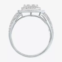 Mens Cubic Zirconia Sterling Silver Square Fashion Ring