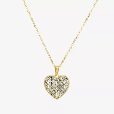 Womens Sterling Silver Heart 18 Inch Pendant Necklace