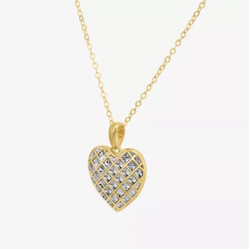 Womens Sterling Silver Heart 18 Inch Pendant Necklace