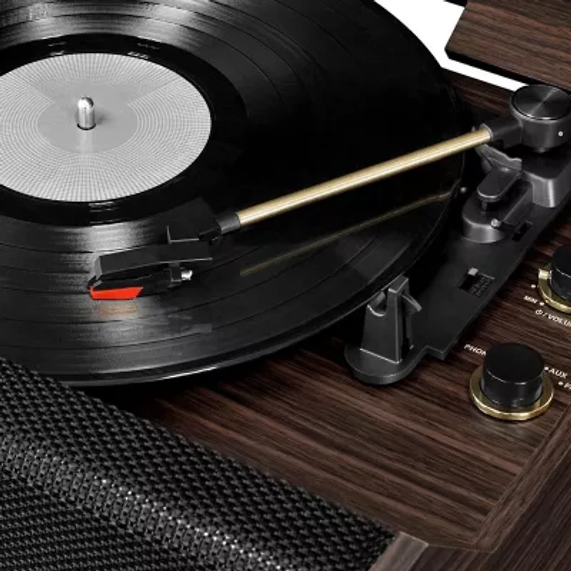 Victrola VTA-330B 4-in-1 Highland Bluetooth Record Player with 3-Speed Turntable and FM Radio