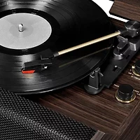 Victrola VTA-330B 4-in-1 Highland Bluetooth Record Player with 3-Speed Turntable and FM Radio