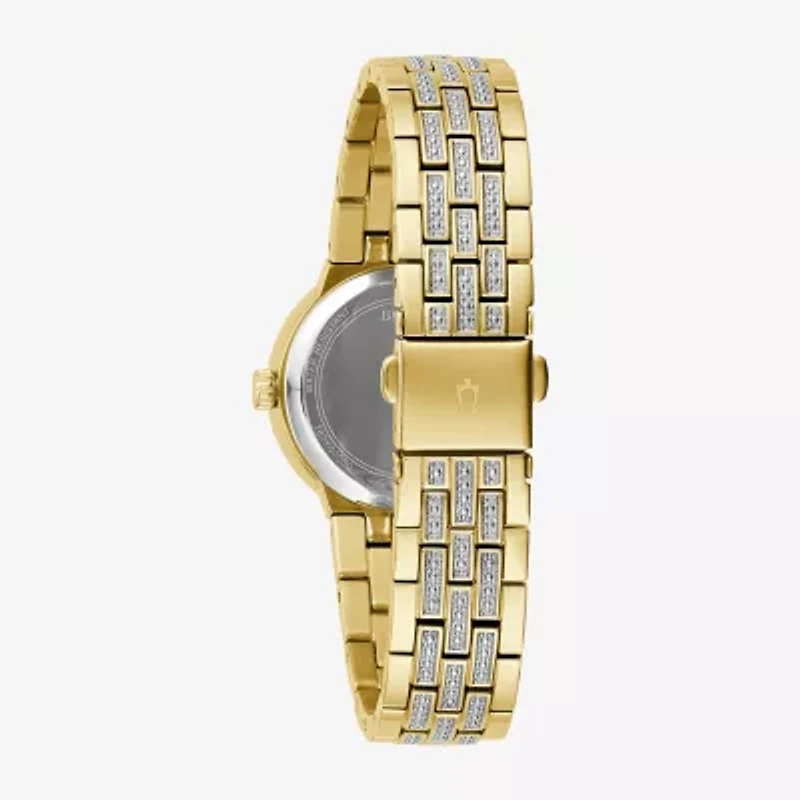 Bulova Womens Crystal Accent Gold Tone Stainless Steel 2-pc. Watch Boxed Set 98x133