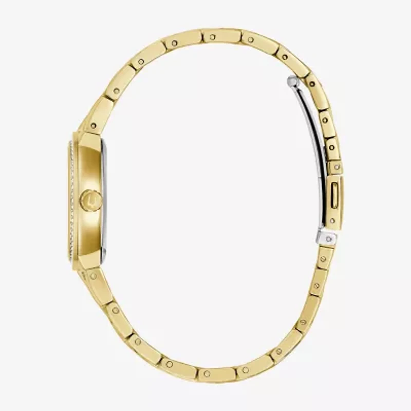 Bulova Womens Crystal Accent Gold Tone Stainless Steel 2-pc. Watch Boxed Set 98x133