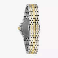 Bulova Womens Diamond Accent Two Tone Stainless Steel Bracelet Watch 98p224