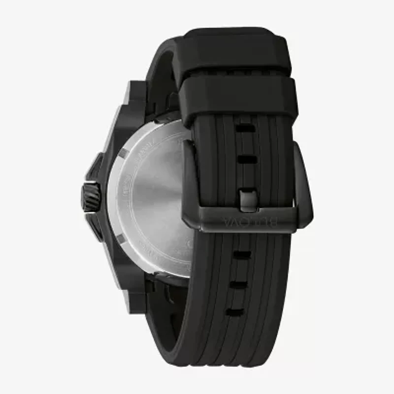 Bulova Mens Black Strap Watch 98b417