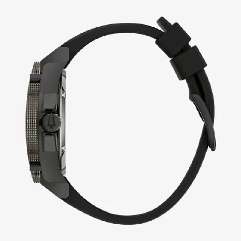 Bulova Mens Black Strap Watch 98b417