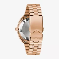 Bulova Mens Automatic Rose Goldtone Stainless Steel Bracelet Watch 97b215