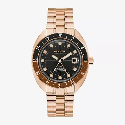 Bulova Mens Automatic Rose Goldtone Stainless Steel Bracelet Watch 97b215