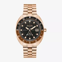 Bulova Mens Automatic Rose Goldtone Stainless Steel Bracelet Watch 97b215