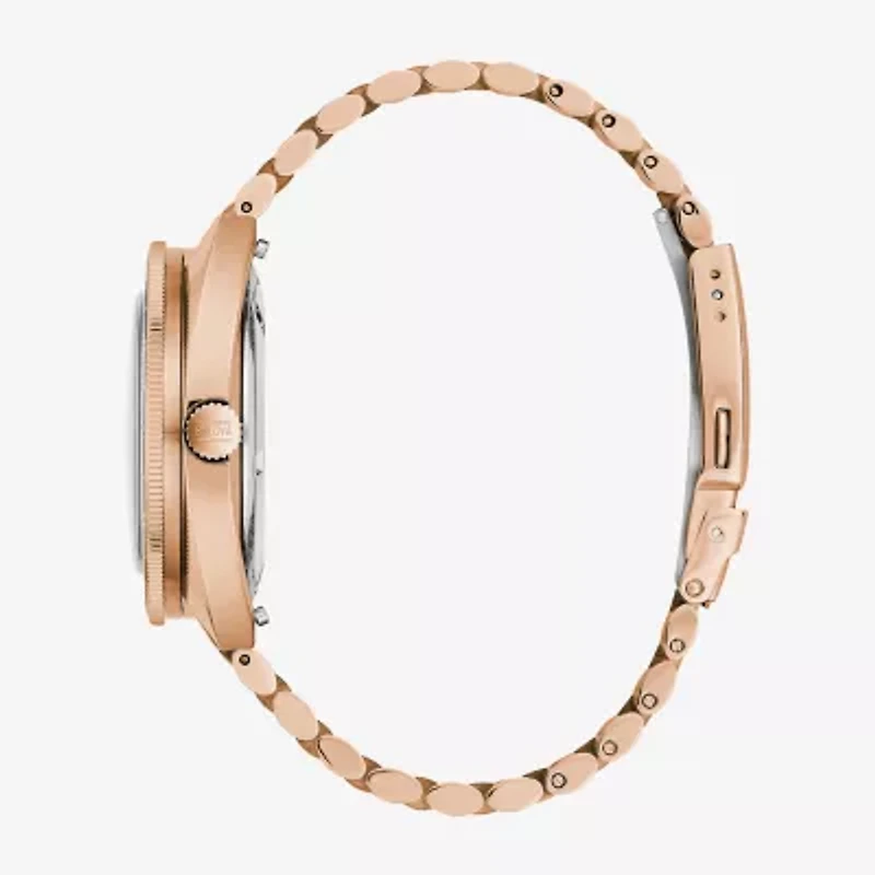 Bulova Mens Automatic Rose Goldtone Stainless Steel Bracelet Watch 97b215